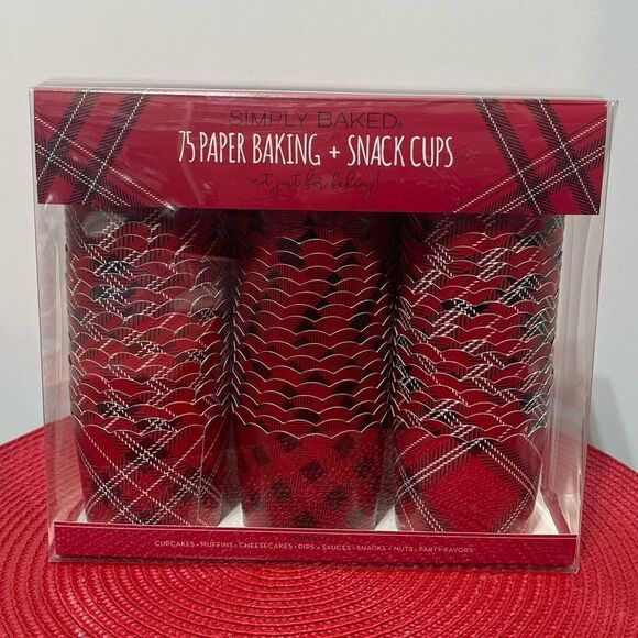 Simply Baked Baking Cups Red and Black 75 pieces NWT - Picture 1 of 5